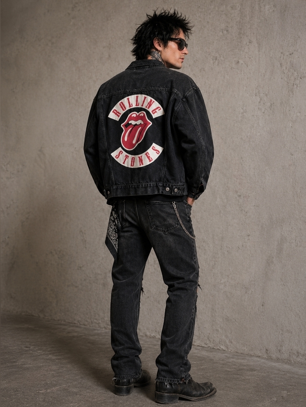 Rolling Stones Voodoo Lounge 1994 Tour Jean Jacket Size XL Limited Edition
